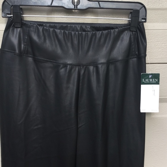 NWT Ralph Lauren Black Faux Leather Vegan Leggings - Picture 8 of 8